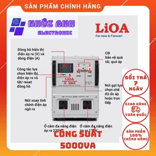 [CHÍNH HÃNG]Ổn Áp Lioa 1 Pha 5KVA (4000W) Dải Điện 150V - 250V...90V - 250V...50V - 250V