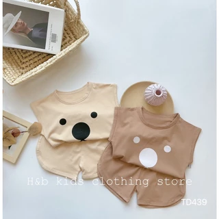 Set bộ quần áo hè mẫu in mặt cún . Chất cotton siêu mát cho bé trai bé gái