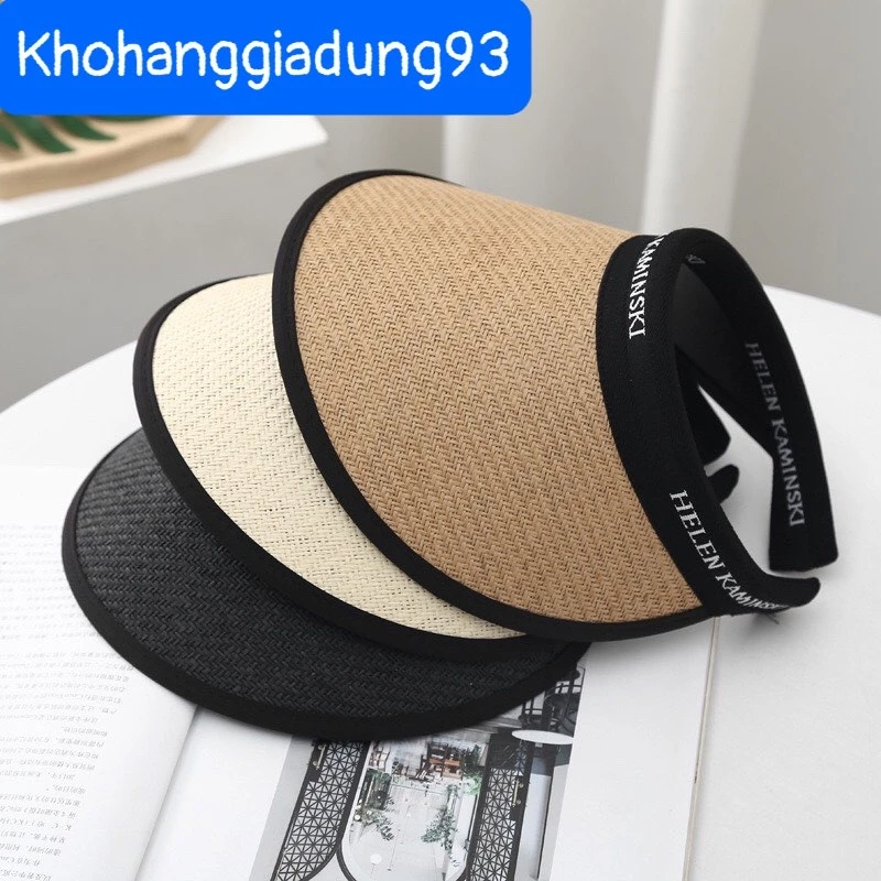 Mũ thời trang HEELN KAMINSKL🍀FREESHIP🍀Nón cói nữ rộng vành nửa đầu đi biển mùa hè năng động cá tính