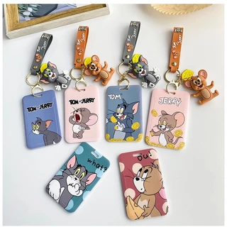 Móc Khóa Nhựa Hoạt Hình Tom & Jerry Có Ngăn Để Thẻ Xe Thẻ Nhân Viên Tiện Lợi Đáng Yêu  - Shine House