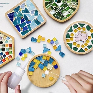 Bộ Kit Làm Đế Lót Ly Hình Tròn Hình Vuông sáng tạo cho trẻ bằng đá Mosaic