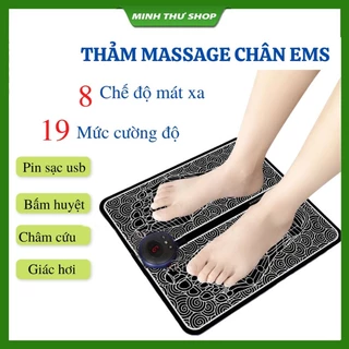 Thảm Massage Chân Xung Điện EMS Có Đèn Led Hiển Thị, 8 Chế Độ Mát Xa Bàn Chân, Giúp Lưu Thông Khí Huyết, Giảm Đau Mỏi