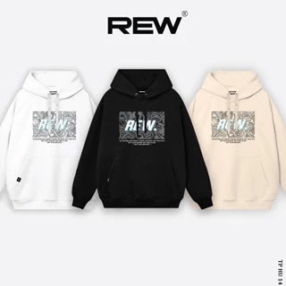 Áo Hoodie REW Nam Nữ trơn form rộng Unisex mẫu REW SÓNG HD14