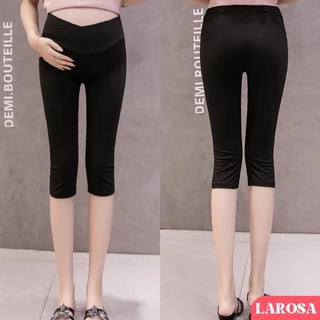 Quần Bầu Legging Ngố Lửng Larosa Mẫu Mới Mùa Hè 2024 Chất Juyp Thái Cao Cấp Cạp Chéo Bigsize LA21Q