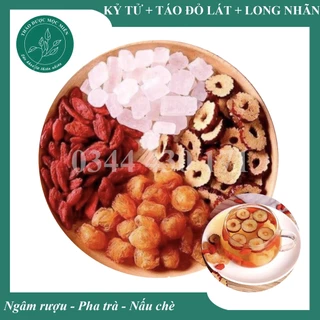 COMBO: KỶ TỬ (CÂU KỈ TỬ), TÁO ĐỎ, LONG NHÃN (NHÃN NHỤC) sấy khô mỗi túi 500g làm trà dưỡng nhan