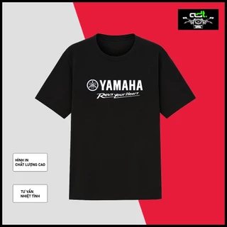 Áo thun Đen - Trắng - logo Yamaha Revs Your Heart chất đẹp