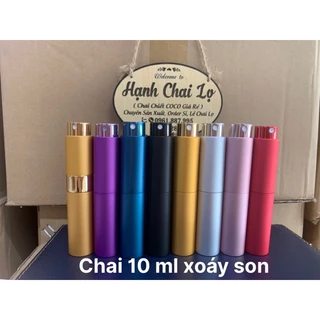 CHAI CHIẾT 10ml vỏ nhôm, 2lớp xoáy son-lọ chiết nước hoa