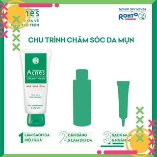 [ Chính Hãng ] Kem rửa mặt ngăn ngừa mụn Acnes Creamy Wash 100g