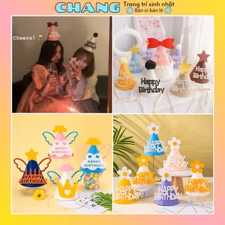 Mũ Sinh Nhật, Nón Nỉ Sinh Nhật Phong Cách Hàn Quốc Xinh Xắn, Happy Birthday, phụ kiện trang trí sinh nhật