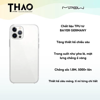 Ốp lưng Mipow Tempered Glass cho iPhone 12 ProMax, 13/13Pro/13ProMax