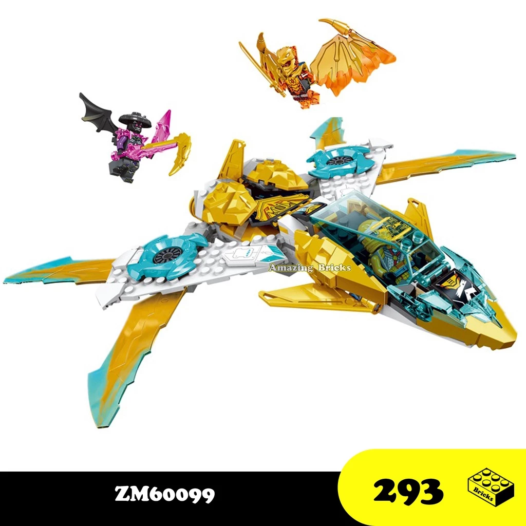 Đồ chơi Lắp ráp Phi thuyền Zane, ZM60099 Ninjago aircraft, Xếp hình thông minh, Mô hình phi thuyền [293 mảnh]