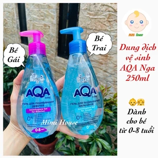 [Date 2025] Dung dịch vệ sinh cho bé gái, bé trai AQA Nga 250ml