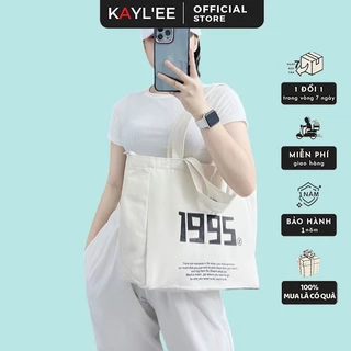 Túi Tote Vải Canvas 2 Quai Thời Trang KAYLEE Đựng Vừa Laptop Đi Học Đi Chơi Có Khóa Kéo Miệng KT 52x33x16cm TCV10