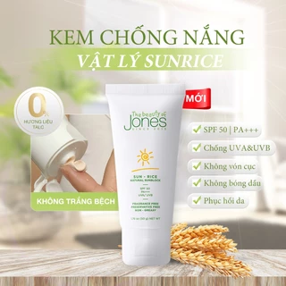 Kem chống nắng từ gạo dành cho da mụn nhạy cảm The Beauty of Jones 50gr