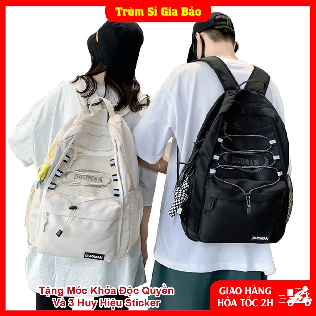 Cặp đi học nam nữ Ulzzang basic thời trang, balo túi sách laptop - du lịch phong cách Unisex cho học sinh, sinh viên