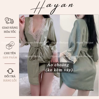 HT228 Áo choàng sexy tay lỡ phối ren sang chảnh, áo choàng lụa xước tô châu quyến rũ HT228