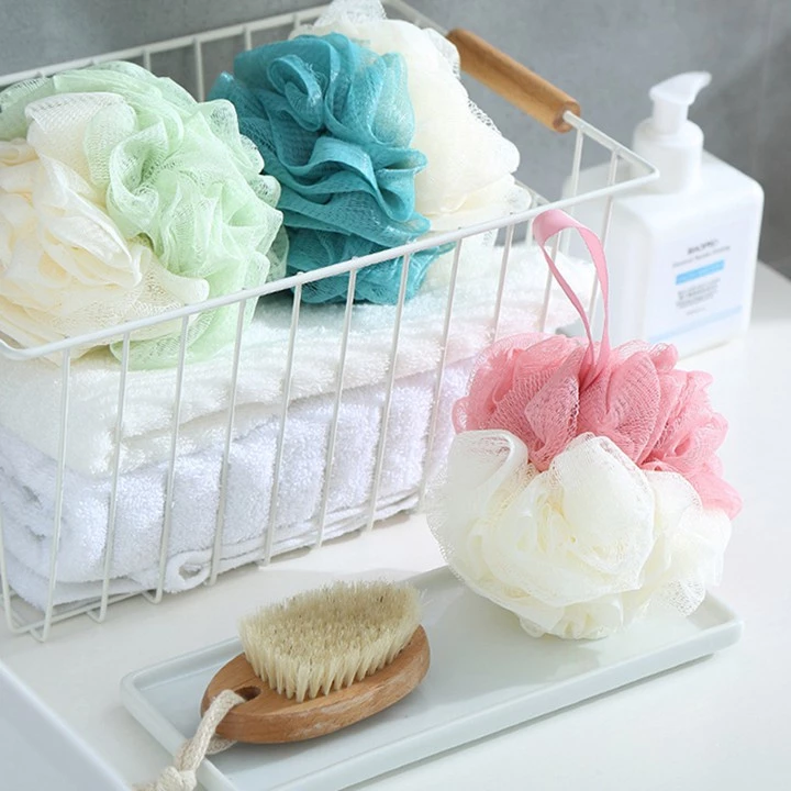 Bông Tắm Lưới Tròn Tạo Bọt 2 Màu Xuất Nhật Siêu Mịn Tiện Dụng