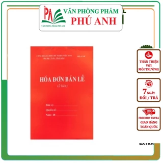 Hóa đơn bán lẻ 2 liên A4 - Hàng Carbon - Giấy đẹp phù hợp ghi hóa đơn trong vp