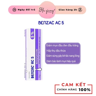 Kem chấm mụn Benzac AC 5 (5% Benzoyl Peroxide) - 15g giảm mụn, ngừa sưng viêm nốt mụn