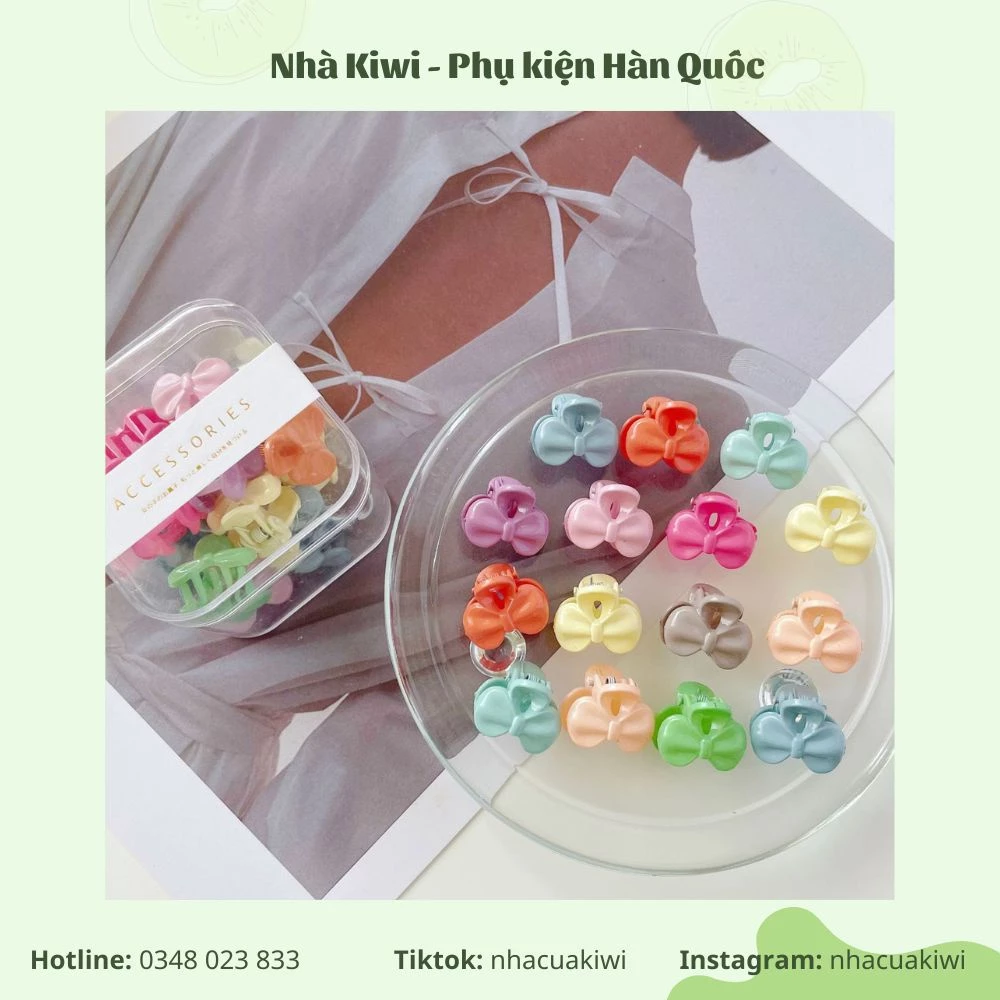 Set 15 kẹp tóc càng cua mini nhiều màu sắc