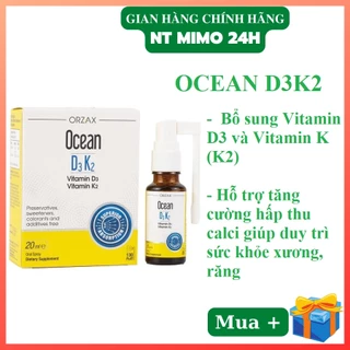 [ Quà tặng ngẫu nhiên ] Ocean D3K2.Bổ Sung Giúp Tăng Cường Hấp Thu Canxi,Phát Triển Chiều Cao,Còi Xương.D3k2 Dạng Xịt