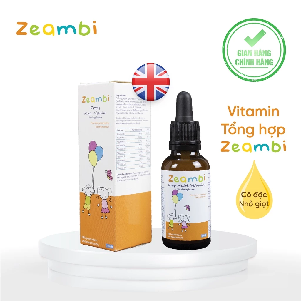 Vitamin Zeambi tổng hợp dạng nhỏ giọt (lọ 30ml) tăng sức đề kháng cho bé
