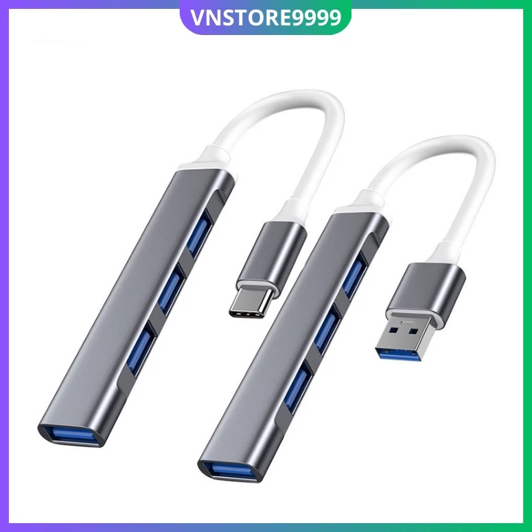 Hub usb, hub type C 4 trong 1 mở rộng kết nối cho pc, laptop, macbook, điện thoại