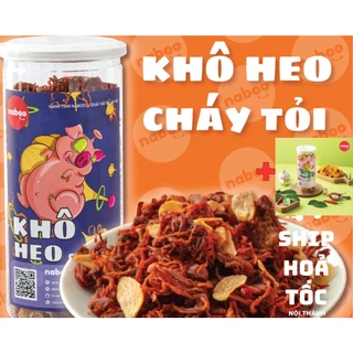 COMBO 2 hộp khô heo cháy tỏi và khô gà lá chanh, đồ ăn vặt naboo