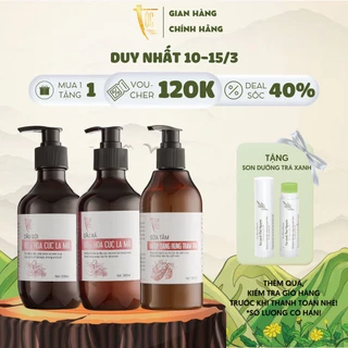 Combo chăm sóc toàn diện TỘC Natural Dầu gội, Dầu xả Bơ & Hoa cúc La Mã 300ml & Sữa tắm Mướp đắng tràm trà 300ml