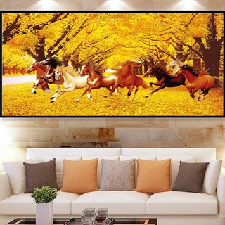 Tranh đính Mã đáo thành công đính full 120*50cm – tự làm