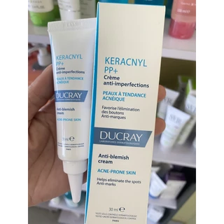 Kem Dưỡng Cân Bằng Dầu Giảm Mụn Ducray Keracnyl PP Anti-Blemish Soothing Cream 30ml (Bill Pháp)