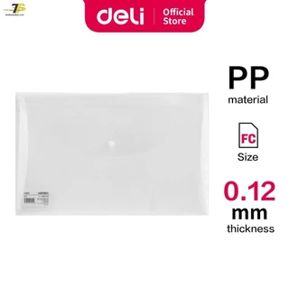 Túi cúc trong suốt đựng tài liệu Deli - có khuy clear bag khổ A4 - 1 chiếc - EF11312 [Deli]