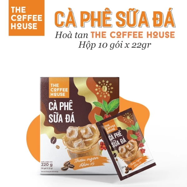 [HSD: 24.10.2024] Combo 3 Hộp Cà Phê Sữa đá Hòa Tan The Coffee House, Hộp220grx10 gói cafe