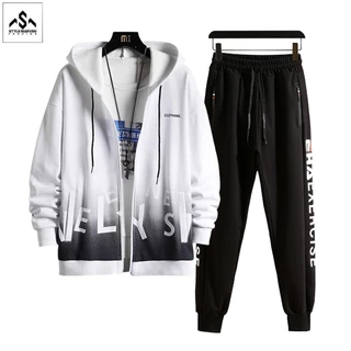 Đồ bộ nam STYLE MARVEN áo Khoác nỉ dài tay in loang và quần jogger thể thao - JK 001 + JG 75