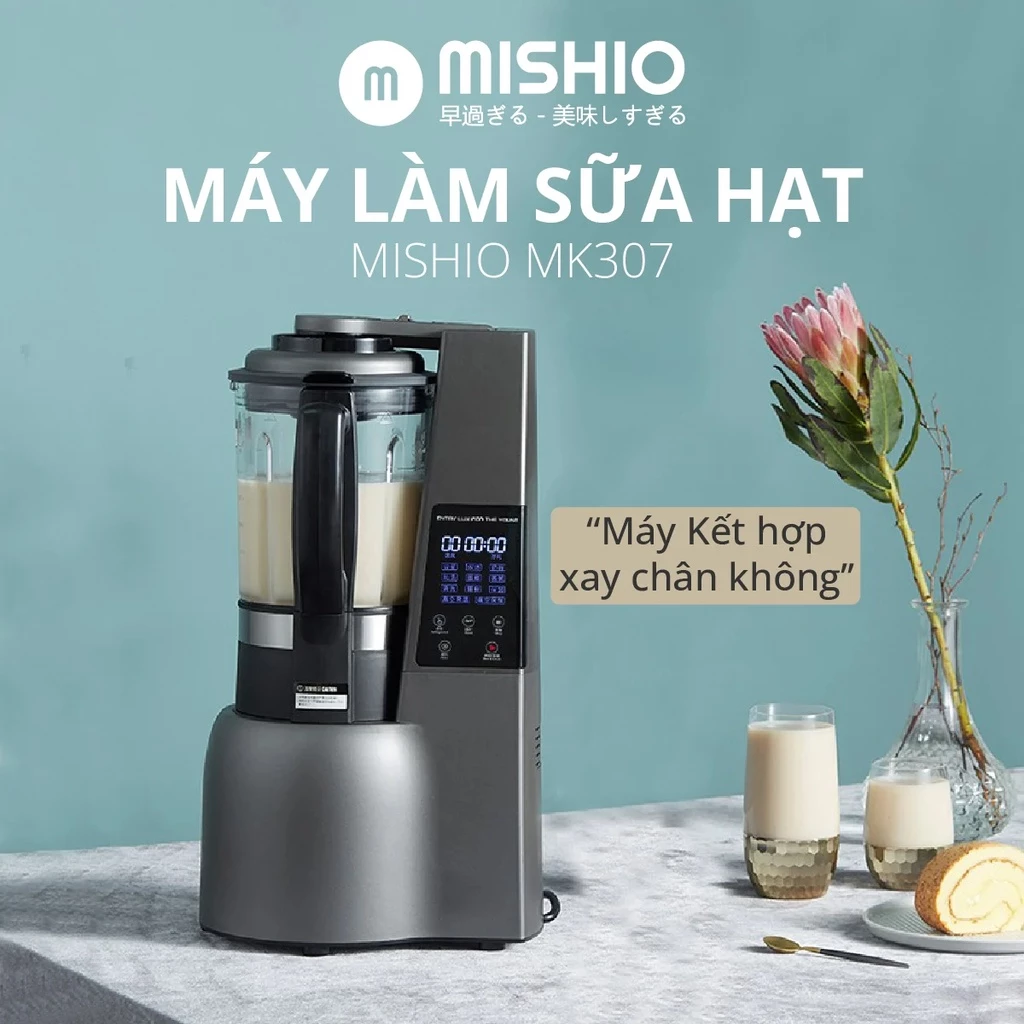 Máy làm sữa hạt Xay Nấu Chân Không Đa Năng Mishio MK307