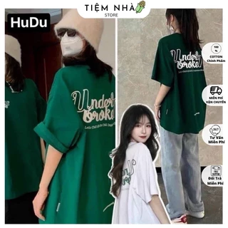 Áo Thun 3158 Cotton Khô Nam Nữ Tay Lỡ Unisex Hình In 2 Mặt Under