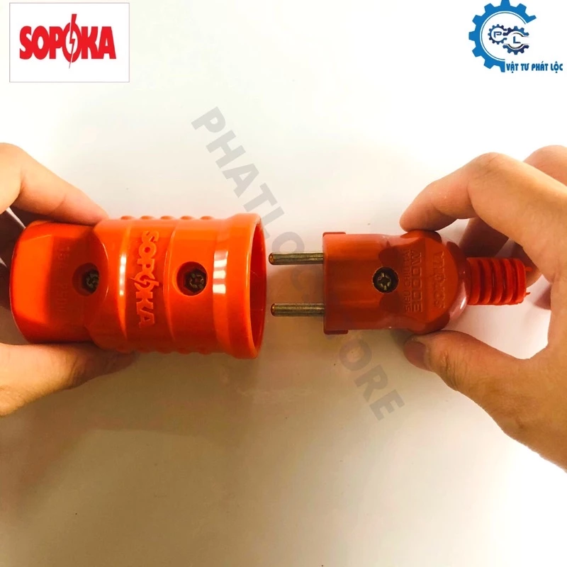 Phích cắm điện công suất cao, phích nối chịu tải 3000W công nghiệp Sopoka