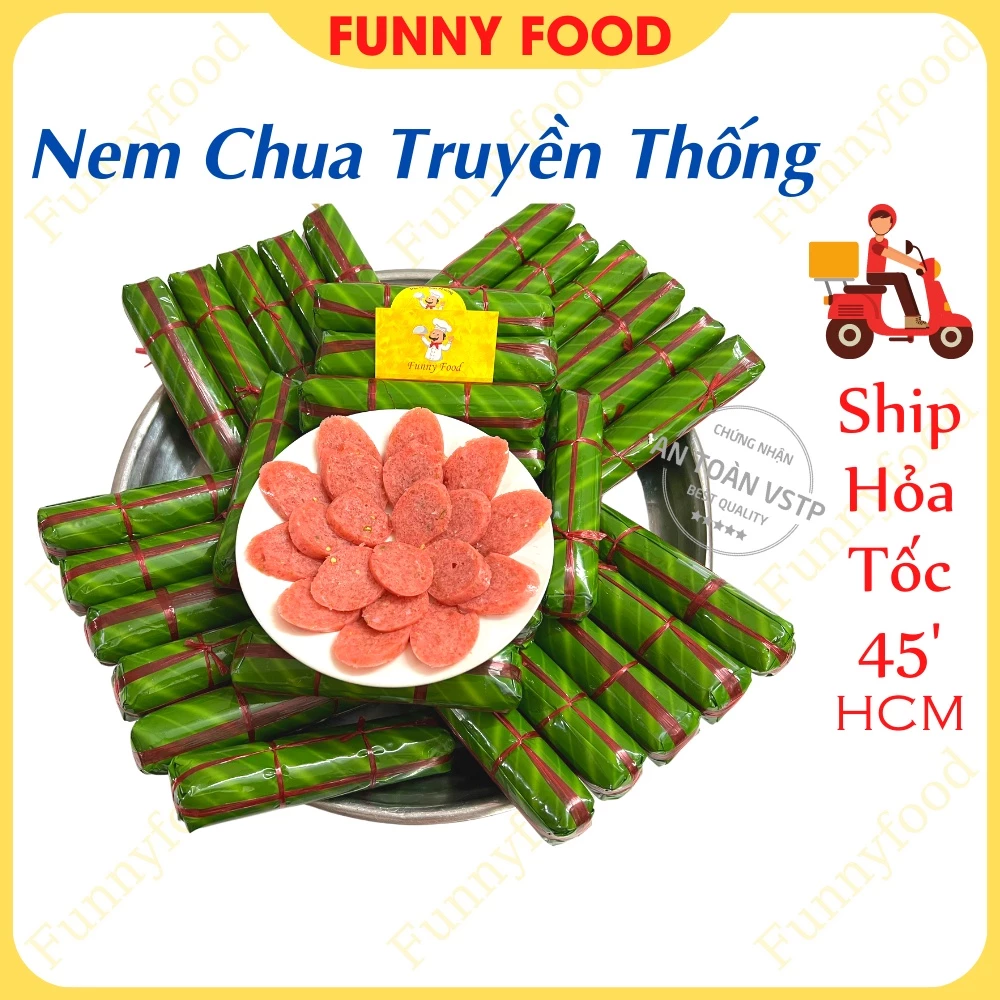 Nem Chua Truyền Thống – Nem Chua Ước Lễ 250g/cây – [Ship Hỏa Tốc HCM] – Funnyfood