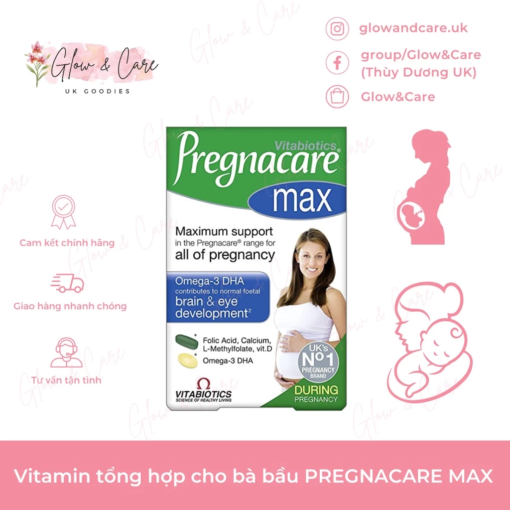 [Bill UK] Viên uống tổng hợp cho bà bầu Vitabiotics Pregnacare Max