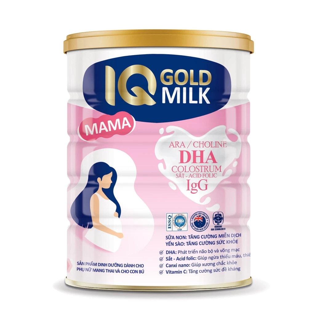 Sữa IQ Gold Milk Mama hỗ trợ phát triển não bộ thai nhi, tăng sức đề kháng cho mẹ