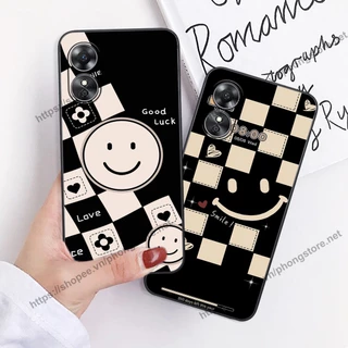 Ốp lưng Oppo A17 / A17K / A58 5G caro mặt cười cute, giá rẻ cực đẹp nhiều mẫu ốp gấu