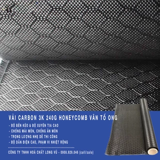 Vải Carbon Fiber 3K Vân Tổ Ong HoneyComb Dán Ốp Đúc Carbon Phụ kiện nội thất Ô tô, Xe Máy