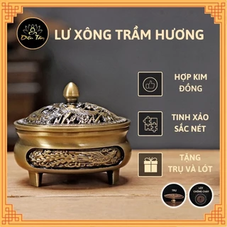 Lư xông trầm hương lư đốt trầm thay thác khói trầm hương, đồ thờ cúng phong thủy shop Diệu Tâm - Lư hương hợp kim