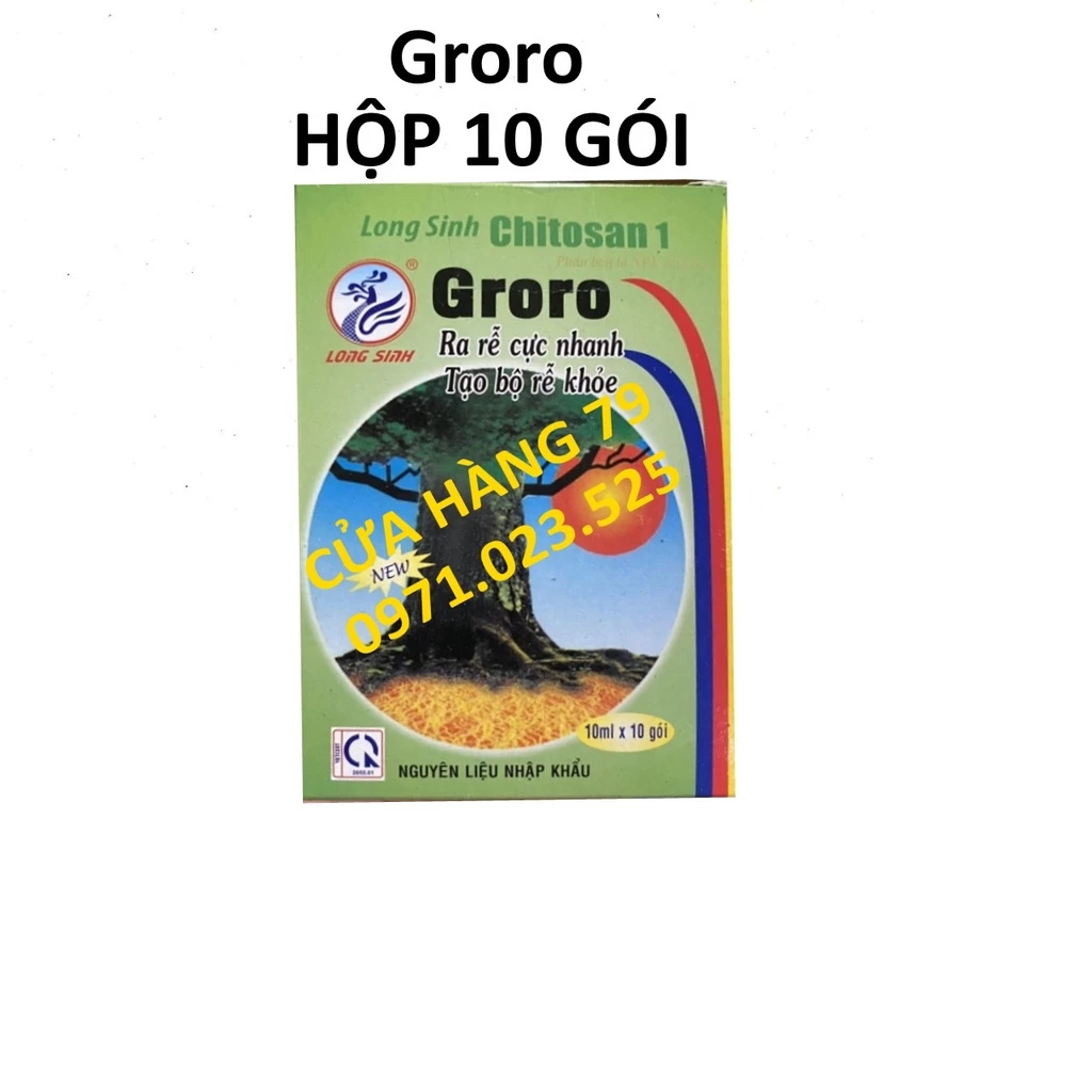 10 GÓI GRORO CHITOSAN (GÓI 10ML) PHÂN BÓN KÍCH RA RỄ CỰC MẠNH