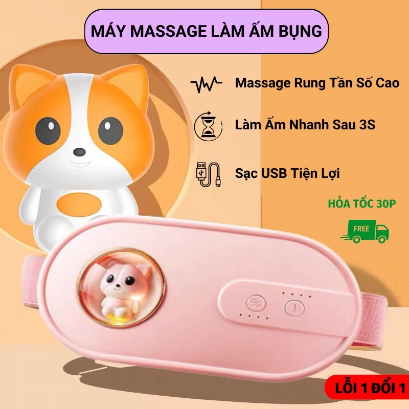 Máy Chườm Bụng Kinh Máy Massage Bụng Làm Ấm Giảm Đau Cho Phụ Nữ Đến Kì GIA DỤNG THÔNG MINH ASAKI