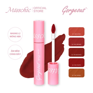 [QT] ( Date 11/2024) Misschic Son kem Gorgeous Smooth Velvet Lip Tint 4.5g (màu ngẫu nhiên)
