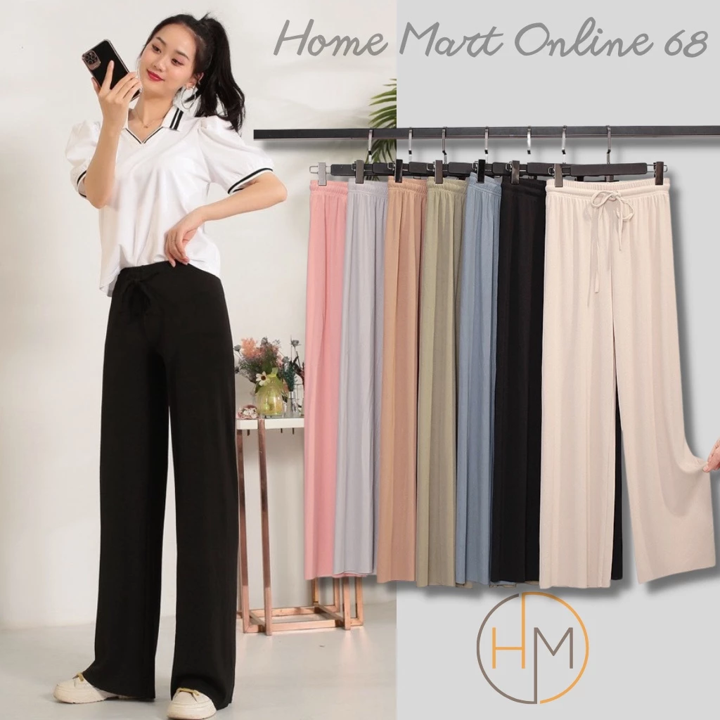Quần ông rộng nữ chất tăm thoáng mát co giãn 4 chiều hàng QC