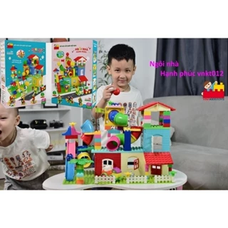 Bộ lắp ghép ngôi nhà m hạnh phúc VNKT 012 -Vinakidstoys đồ chơi lắp ghép việt năm ( size Lego Dulo)