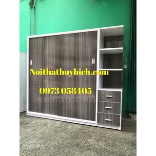 Tủ quần áo nhựa Đài Loan Cửa Lùa(2m05x180x45) Freeship TPHCM