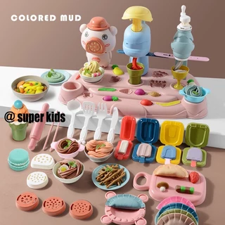 SUPER KIDS đất sét khuôn Bộ Khuôn Nặn Đất Sét Nhiều Màu Sắc Cho Bé đồ chơi đồ bộ